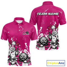 Load image into Gallery viewer, Pink Custom Drunk Bowling Ball And Pin Funny Men Polo Shirt, Bowling And Beer Jersey IPHW11235