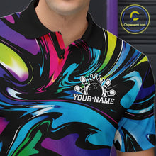 Load image into Gallery viewer, Custom Colorful Bowling Tournament Men Polo Shirt, Bowling League Shirt Team Jerseys IPHW11433