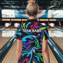 Load image into Gallery viewer, Custom Colorful Bowling Tournament Women Polo Shirt, Bowling League Shirt Team Jerseys IPHW11433