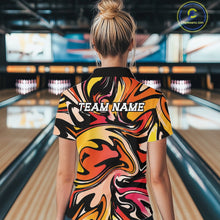 Load image into Gallery viewer, Custom Colorful Bowling Tournament Women Polo Shirt, Bowling League Shirt Team Jerseys IPHW11434