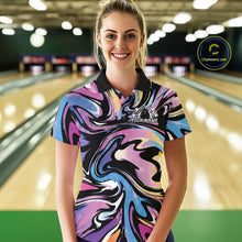 Load image into Gallery viewer, Custom Colorful Bowling Tournament Women Polo Shirt, Bowling League Shirt Team Jerseys IPHW11435
