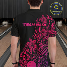 Load image into Gallery viewer, Custom Pink And Purple Polynesian Tribal Turtle Bowling Men Polo Team Shirts Outfit IPHW10987