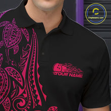 Load image into Gallery viewer, Custom Pink And Purple Polynesian Tribal Turtle Bowling Men Polo Team Shirts Outfit IPHW10987