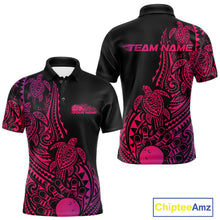 Load image into Gallery viewer, Custom Pink And Purple Polynesian Tribal Turtle Bowling Men Polo Team Shirts Outfit IPHW10987