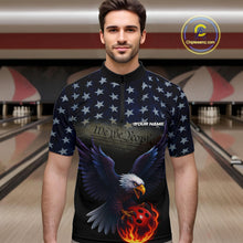 Load image into Gallery viewer, Custom Patriotic We The People Eagle Bowling Team Shirt For Men, Bowling League Shirt IPHW10200