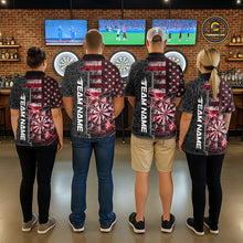 Load image into Gallery viewer, Custom Red Lightning US Flag Dartboard Patriotic Dart Team Men Polo Shirt Dart Jerseys IPHW10389