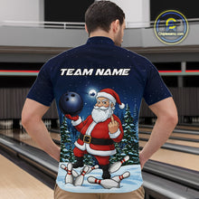 Load image into Gallery viewer, Custom Funny Christmas Bowling Men Quarter-Zip Shirts, Xmas Santa Bowling Team Outfit IPHW10094