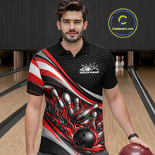 Load image into Gallery viewer, Custom Red Flame Bowling Men Polo Shirt, Bowling Team League Shirt Bowler Jerseys IPHW11226