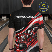 Load image into Gallery viewer, Custom Red Flame Bowling Men Polo Shirt, Bowling Team League Shirt Bowler Jerseys IPHW11226
