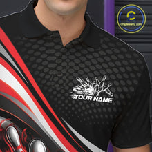 Load image into Gallery viewer, Custom Red Flame Bowling Men Polo Shirt, Bowling Team League Shirt Bowler Jerseys IPHW11226