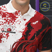 Load image into Gallery viewer, Custom Red Flame Bowling Men Polo Shirt, Bowling Team League Shirt Bowler Jerseys IPHW11242