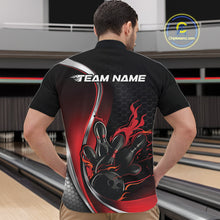 Load image into Gallery viewer, Custom Red Flame Bowling Men Jerseys, Bowling Team League Shirt Bowlers Jerseys IPHW11300