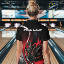 Load image into Gallery viewer, Custom Red Flame Bowling Women Jerseys, Bowling Team League Shirt Bowlers Jerseys IPHW11300
