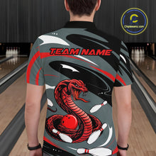 Load image into Gallery viewer, Custom Gray And Red Cobra Snake Bowling Polo Shirt For Men, Cobra Bowling Team Jersey IPHW9893