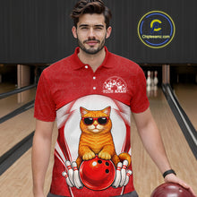 Load image into Gallery viewer, Custom Cool British Shorthair Cat With Funny Gesture Bowling Men Polo Shirt, Team Outfit IPHW11050