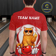 Load image into Gallery viewer, Custom Cool British Shorthair Cat With Funny Gesture Bowling Men Polo Shirt, Team Outfit IPHW11050