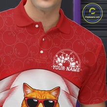 Load image into Gallery viewer, Custom Cool British Shorthair Cat With Funny Gesture Bowling Men Polo Shirt, Team Outfit IPHW11050