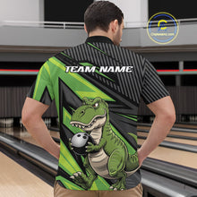 Load image into Gallery viewer, Custom Funny Green Bowling Dinosaur Bowling Men Quarter-Zip Shirt, Bowling Team Shirt IPHW9927