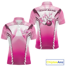 Load image into Gallery viewer, Custom Pink Bowling Team Jerseys, Bowling Uniform Bowling League Polo Shirts For Men IPHW9936