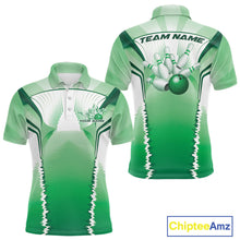 Load image into Gallery viewer, Custom Green Bowling Team Jerseys, Bowling Uniform Bowling League Polo Shirts For Men IPHW9938