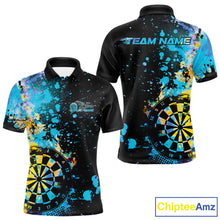 Load image into Gallery viewer, Custom Colorful Splatter Dartboard Dart Polo Shirt For Men, Grunge Dart Team Jerseys IPHW9959