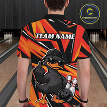 Load image into Gallery viewer, Custom Funny Black Duck Bowling Team Men Polo Shirt, Orange Duck Bowling Jerseys IPHW11120