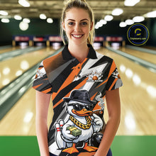 Load image into Gallery viewer, Custom Funny White Boss Duck Bowling Women Polo Shirt, Cool Duck Bowling Team Jerseys IPHW11123