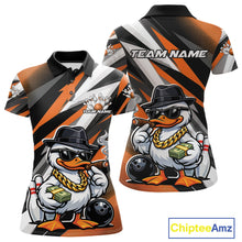 Load image into Gallery viewer, Custom Funny White Boss Duck Bowling Women Polo Shirt, Cool Duck Bowling Team Jerseys IPHW11123