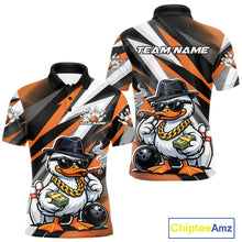 Load image into Gallery viewer, Custom Funny White Boss Duck Bowling Men Polo Shirt, Cool Duck Bowling Team Jerseys IPHW11123