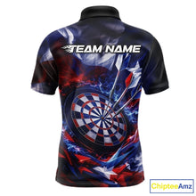 Load image into Gallery viewer, Custom Thunder Lightning Texas Flag Dart Team Shirts For Men, Women And Kids, Texas Dart Jerseys IPHW10402