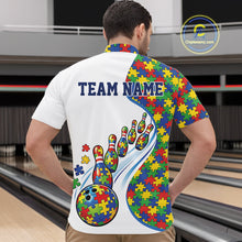 Load image into Gallery viewer, Custom Colorful Puzzles Autism Awareness Bowling Men Quarter-Zip Shirt, Autism Acceptance Shirt IPHW11199