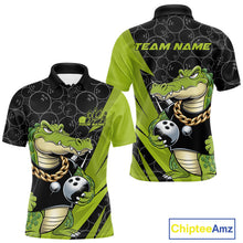 Load image into Gallery viewer, Custom Funny Alligator Bowling Men Polo Shirt, Alligator Bowling Team Jerseys IPHW9919