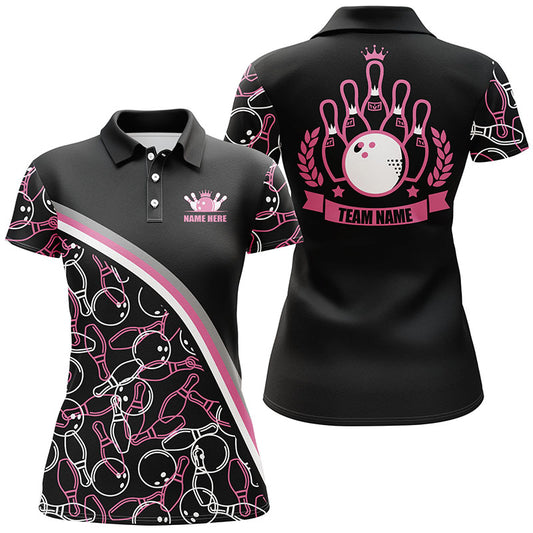 Custom bowling shirt for women – personalized team jersey front view