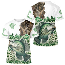 Load image into Gallery viewer, Personalized Crappie Fishing jerseys green scales camo Long Sleeve Fishing sun protection shirts NQS3724