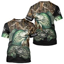 Load image into Gallery viewer, Crappie fishing green scales camo personalized custom name sun protection long sleeve fishing shirts NQS3728