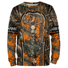 Load image into Gallery viewer, Deer Hunting orange camo Custom Name 3D All over print shirts, personalized deer hunting apparel NQS819