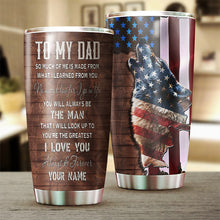 Load image into Gallery viewer, 1PC American coyote hunting To my Dad hunter Custom Tumbler Cup - Personalized hunting gift for dad NQSD120