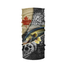 Load image into Gallery viewer, Vintage Canadian Flag Walleye Fishing Custom long sleeve performance Fishing Shirts, Walleye jerseys NQS5222