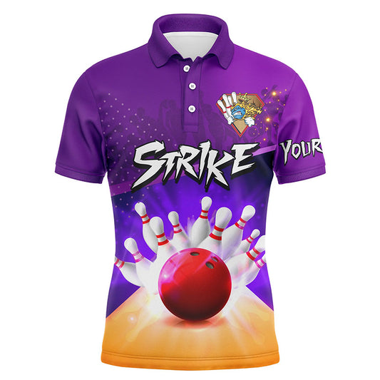Custom bowling shirt for men – personalized team jersey front view