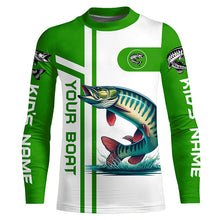 Load image into Gallery viewer, Musky fishing Customize name and boat name fishing shirts for men, women, Muskie fishing apparel NQS5961