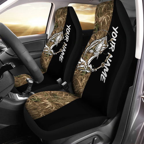 Bass Fishing camo black Customize 3D Printed Seat Covers, car accessories, gift for fishing lovers NQS1466