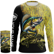 Load image into Gallery viewer, Walleye fishing customize name all over print shirts personalized fishing gift NQS228