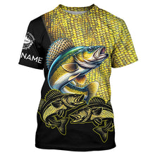 Load image into Gallery viewer, Walleye fishing customize name all over print shirts personalized fishing gift NQS228