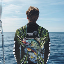 Load image into Gallery viewer, Crappie freshwater fishing black green scales Custom Name sun protection fishing jersey NQS3507