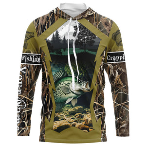 Crappie Fishing Camo Customize Name UV protection Long sleeve Fishing Shirts Personalized Gifts NQS503