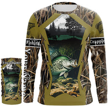 Load image into Gallery viewer, Crappie Fishing Camo Customize Name UV protection Long sleeve Fishing Shirts Personalized Gifts NQS503