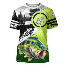 Load image into Gallery viewer, Largemouth Bass Fishing Fish On performance fishing shirt UV protection custom name NQS613