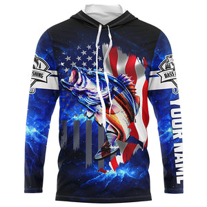 Bass Fishing 3D American Flag patriotic Customize Bass fishing jerseys - personalized fishing gift NQS387