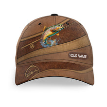 Load image into Gallery viewer, Brown trout fishing hats for men, women custom name baseball best trout fisherman fishing hats NQS5618