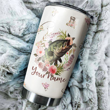 Load image into Gallery viewer, 1PC Just a girl who loves fishing Stainless Steel Fishing Tumbler Cup, customize name fish tumbler - NQS3145